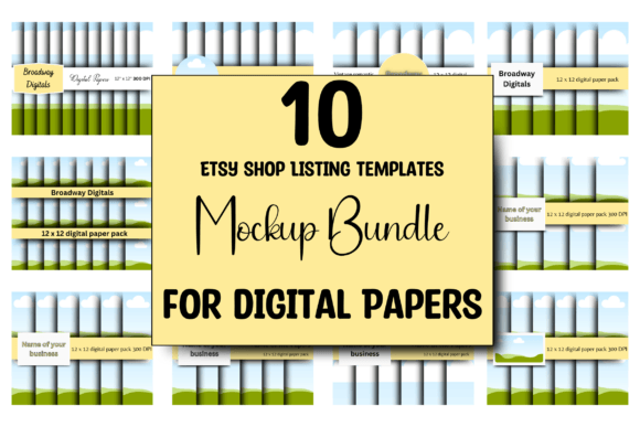 Download 10 ETSY Digital Paper Mockup Templates - Paper mockup Collection