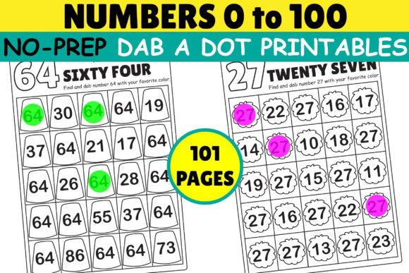 Download Find and Dab a Dot 0 to 100 Numbers - Premium Resources