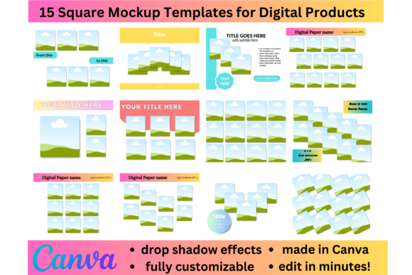 Download Square Paper Mockup Templates Canva - Paper mockup Collection
