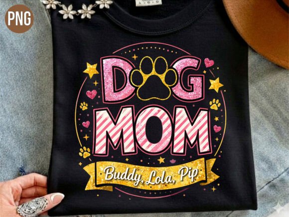 Download Dog Mom Custom Glitter Paw Name PNG - Mom custom Collection