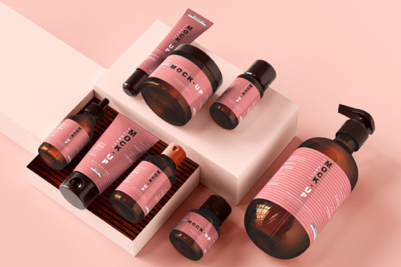 Download Cosmetic Branding Mockup Scene - Cosmetic branding Collection