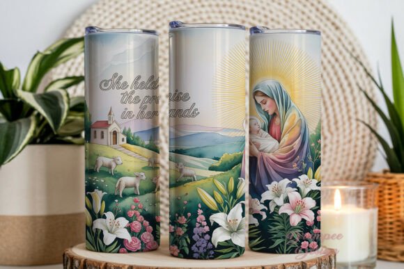 Download Divine Mother Child Watercolor Tumbler - Divine mother Collection