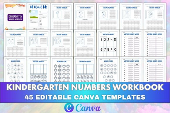 Download Kindergarten Numbers Workbook Canva KDP - Kindergarten numbers Collection